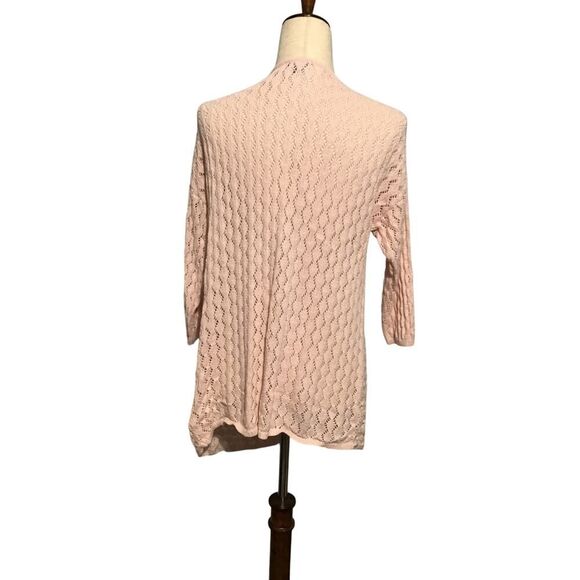 J.Jill Light Pink 3/4 Sleeve Waterfall Shawl Sweater - Picture 5 of 9